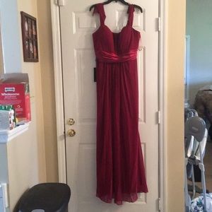 Burgundy formal A line dress